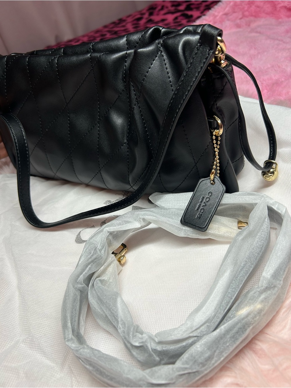 Coach Faye Black Leather Shoulder Bag